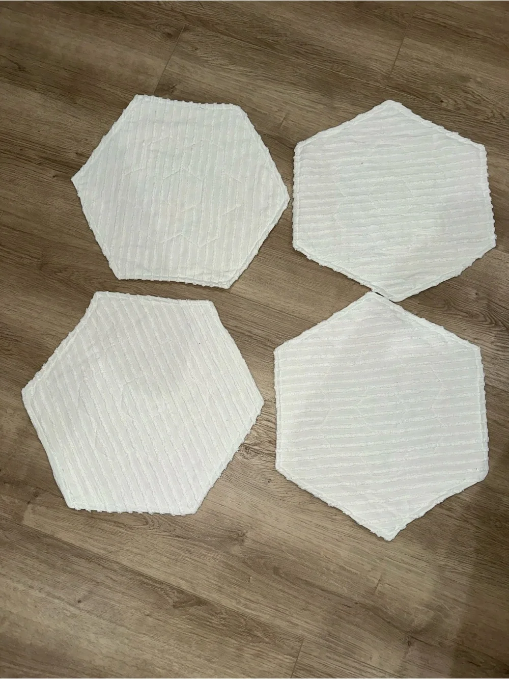 Pink Hexagon Floral Quilt placemats - Set of 4